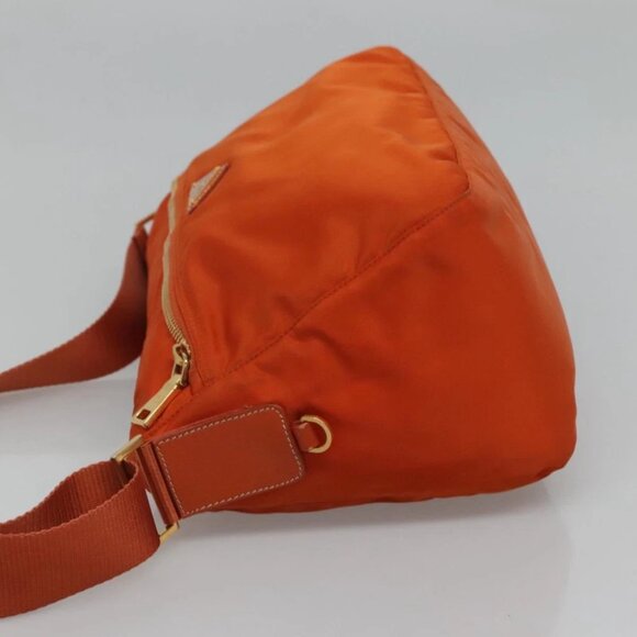 PRADA Shoulder Bag Nylon Orange Gold Auth 113766V - Picture 5 of 15